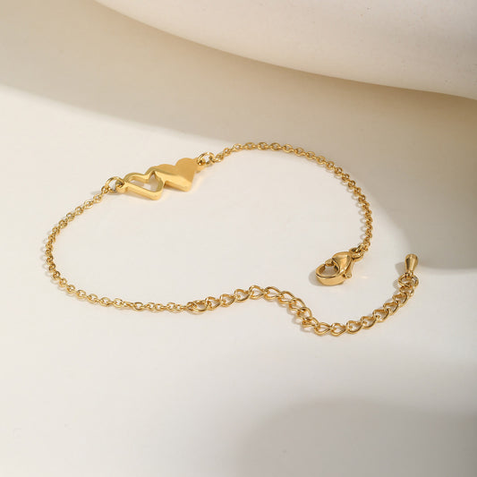 Goudkleurige Hart Armband